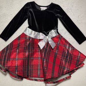 Bonnie Jean Black Dress with Silver Accents